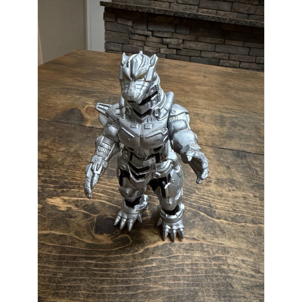 2005 BANDAI 6 1/2" Mecha Godzilla Vinyl Silver Robot Action Figure